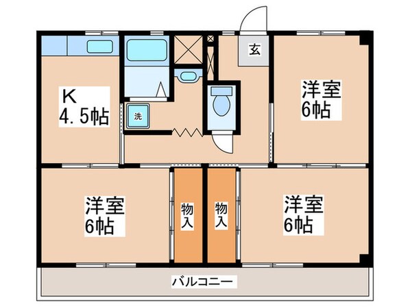 ビレッジハウス郷地６号棟の物件間取画像